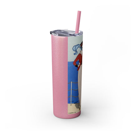 Costume de Yacht by George Barbier Skinny Tumbler with Straw, 20oz