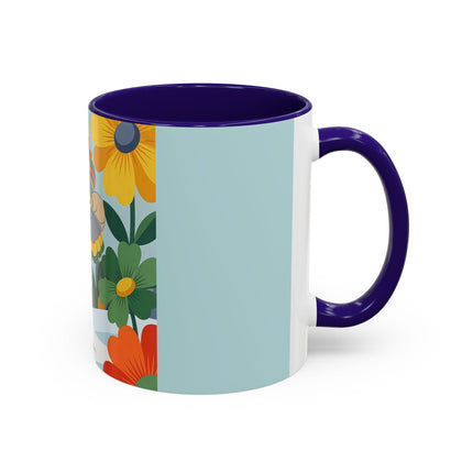 ❄️🌼 The Winter Flower Wanderer Colorful Mug – Colorful Art Deco Snow Fantasy