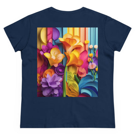 The Graceful Freesia Women's Midweight Cotton Tee