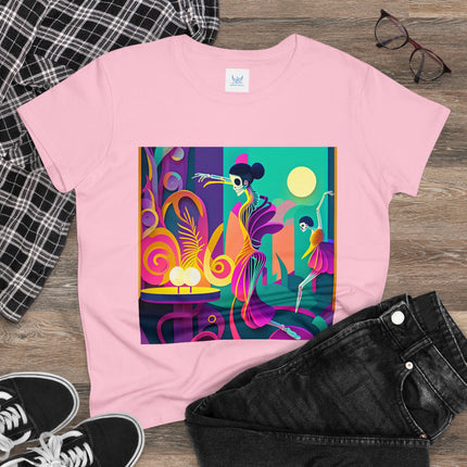 Dance of the Skeleton Ballerinas Women's Midweight Cotton Tee