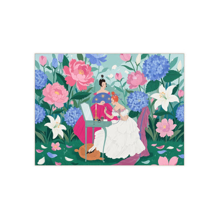 💎🌸 The Lady Of The Jeweled Garden Ceramic Tile – Art Deco Floral Elegance