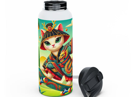 Dragon Dance on Wheels Stainless Steel Water Bottle, Standard Lid