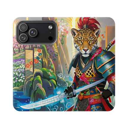🐆⚔️ Circuit Samurai Jaguar Flip Case – Neon Power & Electric Honor