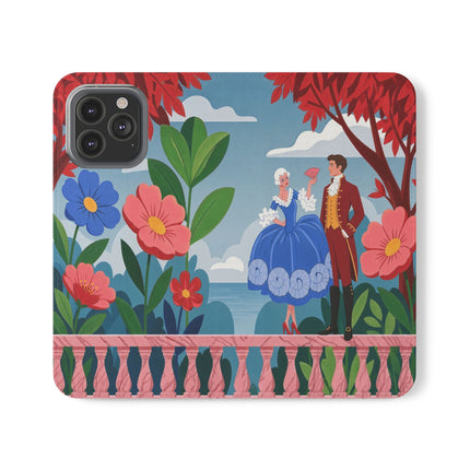 🌺🎭 The Grand Garden Courtship Flip Case – Art Deco Floral Romance