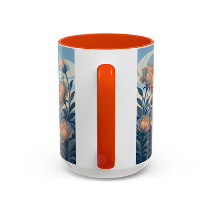 ☔🌸 The Grand Floral Journey Colorful Mug – Art Deco Travel Elegance
