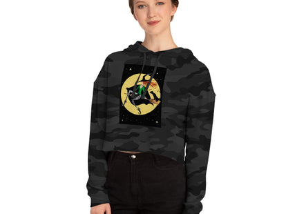 A Witch’s Moonlit Flight Women’s Cropped Hooded Sweatshirt