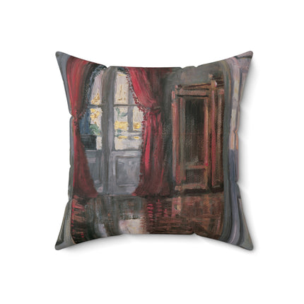 View into Leopold and Marie Czihaczek's apartment by Egon Schiele Spun Polyester Square Pillow