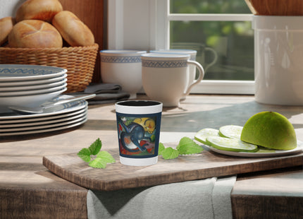 Two Cats, Blue and Yellow by Franz Marc Ceramic Shot Glass