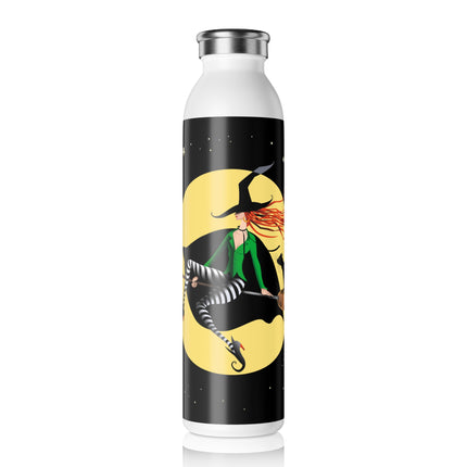 A Witch’s Moonlit Flight Slim Water Bottle