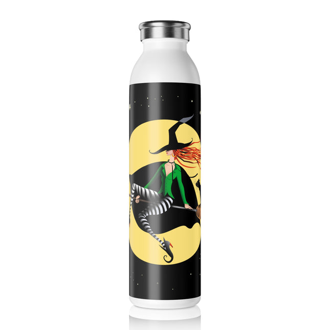 A Witch’s Moonlit Flight Slim Water Bottle