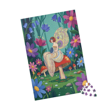 🧚🍄 The Lady Of The Enchanted Mushroom Forest Puzzle – Art Deco Fairy Garden Fantasy