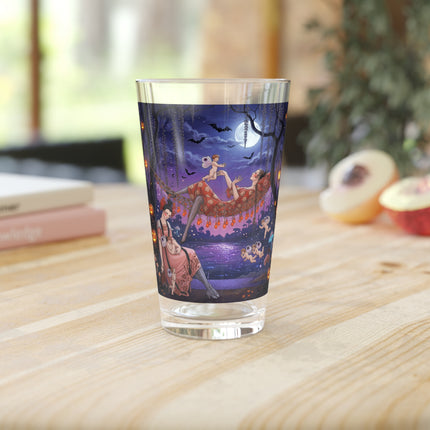 🌙🎃 Moonlit Mischief In The Pumpkin Grove Glass, 16oz – Whimsical Halloween Fantasy