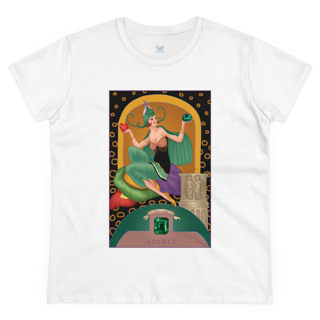 May & Emerald (from the Gem Series) by Sofia Chiostri Women's Midweight Cotton Tee