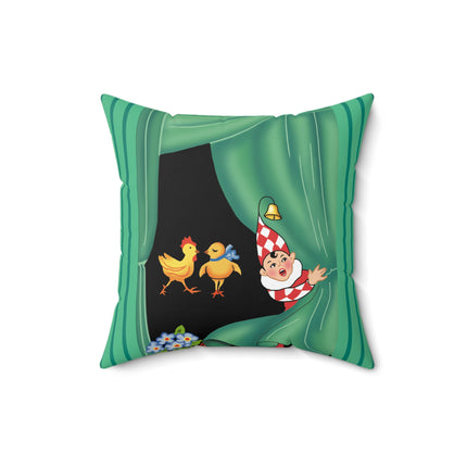 Easter Elf's Whimsy Spun Polyester Square Pillow