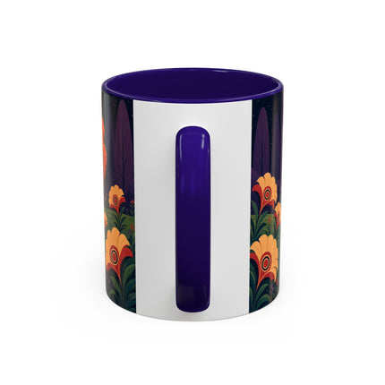 🌙🌼 The Moonlit Floral Dancer Colorful Mug – Art Deco Garden Fantasy