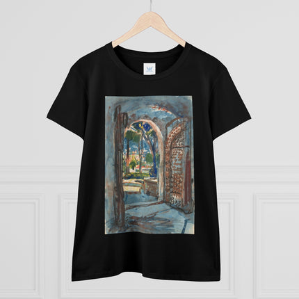 Gate in S. Miniato by Martin Monnickendam Women's Midweight Cotton Tee