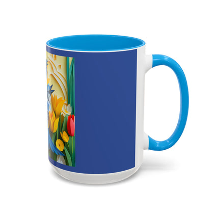 Blue Jays in a Spring Garden Colorful Mugs (11oz, 15oz)