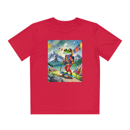 Skateboarding Frog Youth Competitor Tee – Whimsical Adventure & Playful Energy