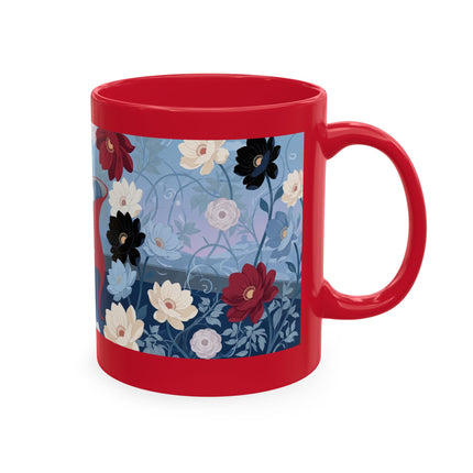 💌🌺 The Lady Of The Scattered Love Letters Ceramic Mug – Art Deco Romantic Elegance