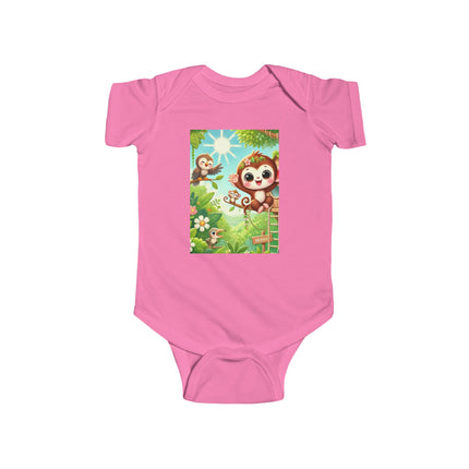 Monkey Treehouse Adventure Baby Bodysuit – Whimsical Jungle Play Design