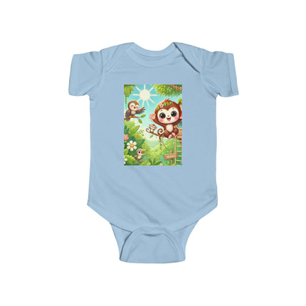 Monkey Treehouse Adventure Baby Bodysuit – Whimsical Jungle Play Design