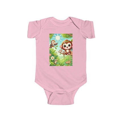 Monkey Treehouse Adventure Baby Bodysuit – Whimsical Jungle Play Design