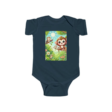 Monkey Treehouse Adventure Baby Bodysuit – Whimsical Jungle Play Design