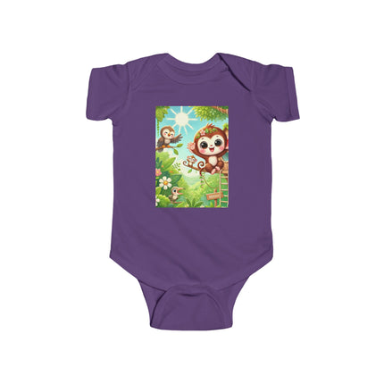 Monkey Treehouse Adventure Baby Bodysuit – Whimsical Jungle Play Design