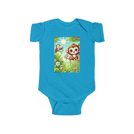 Monkey Treehouse Adventure Baby Bodysuit – Whimsical Jungle Play Design
