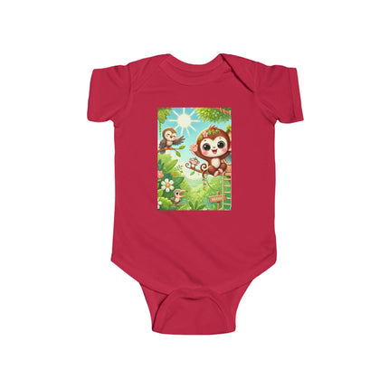 Monkey Treehouse Adventure Baby Bodysuit – Whimsical Jungle Play Design
