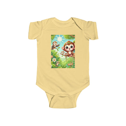 Monkey Treehouse Adventure Baby Bodysuit – Whimsical Jungle Play Design