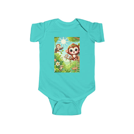 Monkey Treehouse Adventure Baby Bodysuit – Whimsical Jungle Play Design