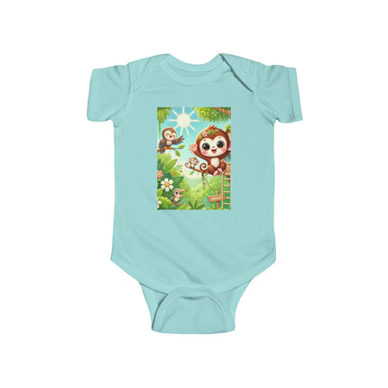 Monkey Treehouse Adventure Baby Bodysuit – Whimsical Jungle Play Design