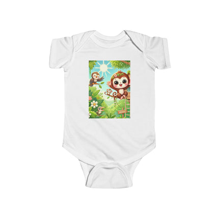 Monkey Treehouse Adventure Baby Bodysuit – Whimsical Jungle Play Design