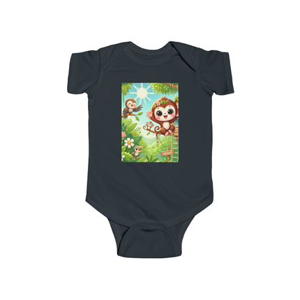 Monkey Treehouse Adventure Baby Bodysuit – Whimsical Jungle Play Design