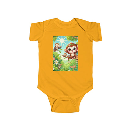 Monkey Treehouse Adventure Baby Bodysuit – Whimsical Jungle Play Design