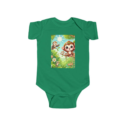 Monkey Treehouse Adventure Baby Bodysuit – Whimsical Jungle Play Design
