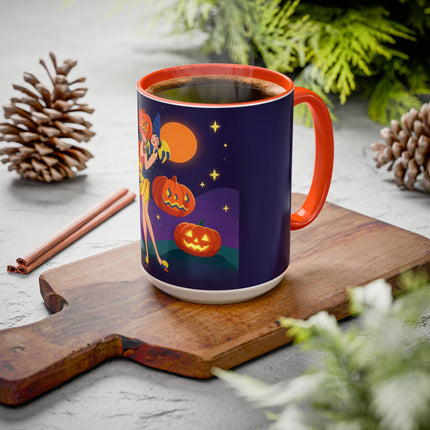 🎃🕯️ Moonlit Pumpkin Masquerade Colorful Mug – Whimsical Halloween Charm