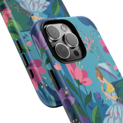 🌸☂️ A Stroll Through The Enchanted Forest Phone Case – Art Deco Floral Fantasy
