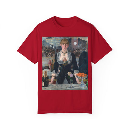A Bar at the Folies-Bergère by Edouard Manet Unisex Garment-Dyed T-shirt