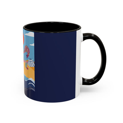 Beachside Promenade Colorful Mugs – Chic Summer Stroll & Coastal Glamour