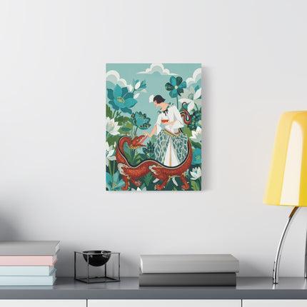 🐉🌿 The Dragon Keeper Placemat – Art Deco Floral Fantasy