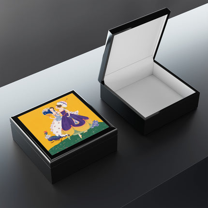 🦚☂️ The Peacock Promenade Jewelry Box – Art Deco Fashion Whimsy
