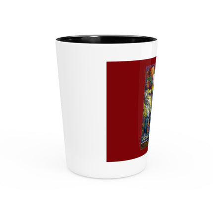 Fish, Fruits, and Flowers by Kathryn E. Cherry Ceramic Shot Glass