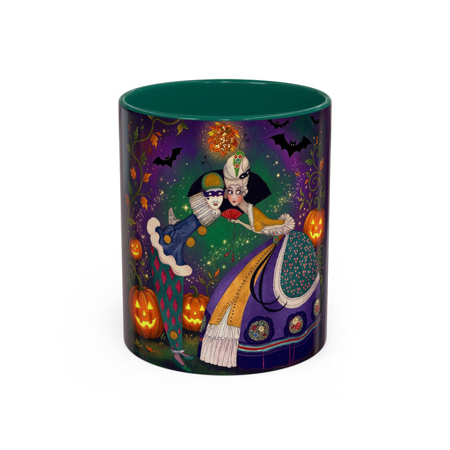 🎭🎃 The Masquerade Beneath The Pumpkin Lantern Colorful Mug – Theatrical Halloween Charm