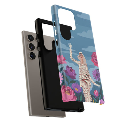 🌺👒 The Grand Flower Promenade Phone Case – Art Deco Fashion Illustration