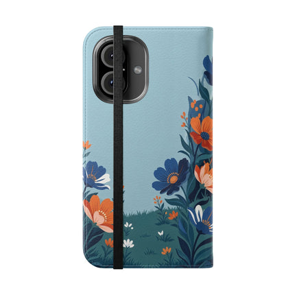 🌺🎩 The Lady Of The Grand Flower Garden Flip Case – Art Deco Floral Fantasy