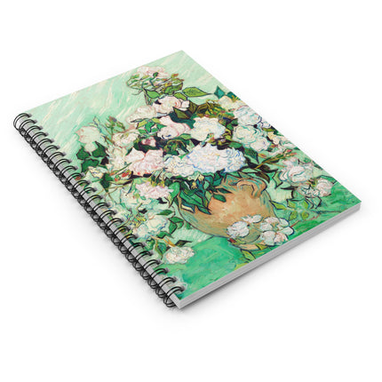 Roses by Vincent Van Gogh Spiral Notebook - Ruled Line