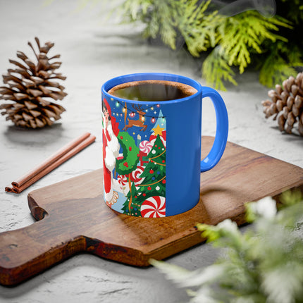 🦌🍬 The Lady Of The Peppermint Christmas Garden Colorful Mug – Colorful Art Deco Holiday Fantasy