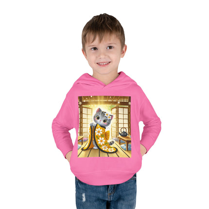 Playful Kitten in the Tea Room Toddler Pullover Fleece Hoodie